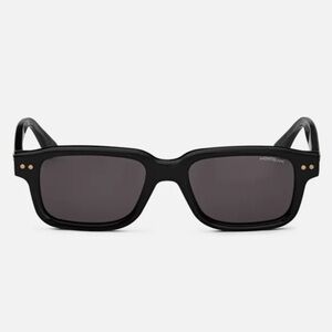 Montblanc Rectangular Sunglasses with Black Acetate Frame